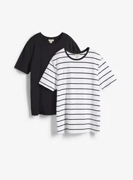 T-Shirt (2er Pack) aus reiner Bio-Baumwolle, schwarz, 60/62 (XXL), 100% Baumwolle