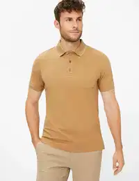 Herren Polo Style PETE, Hellbraun, Gr. L