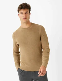 Herren Strickpullover Style ROY, Hellbraun, Gr. S