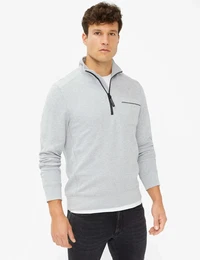 Herren Sweatshirt Style SAVIO, Hellgrau, Gr. XXXL