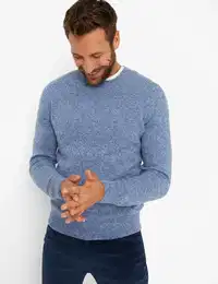 Herren Strickpullover Style RICK, Rauchblau, Gr. XXXL
