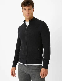 Herren Strickjacke Style JOHN, Dunkelgrau, Gr. 4XL