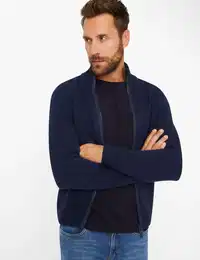 Herren Strickjacke Style JAKE, Dunkelblau, Gr. XL