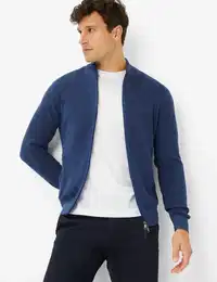 Herren Strickjacke Style JOHN, Blau, Gr. XXL