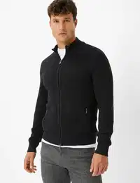 Herren Strickjacke Style JOHN, Dunkelgrau, Gr. XXXL