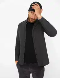 Herren Hemd Style DANIEL, Dunkelgrau, Gr. L