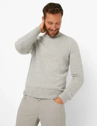 Herren Strickpullover Style RICK, Hellgrau, Gr. L