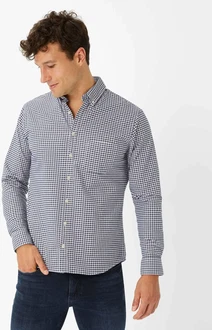 Brax Langarmhemd Style DANIEL Dunkelblau/Hellblau/Blau