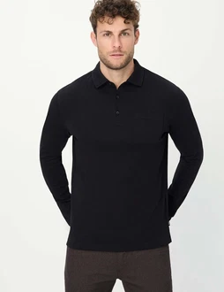 Brax Langarm Poloshirt Style PIRLO Schwarz