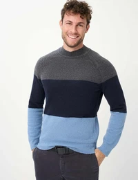 Herren Strickpullover Style BUDDY, Blau, Gr. L