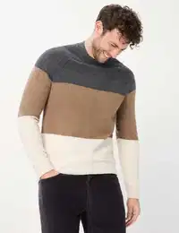 Herren Strickpullover Style BUDDY, Beige, Gr. XXXL