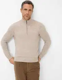 Herren Strickpullover Style STEFFEN, beige, Gr. 5XL
