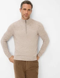 Herren Strickpullover Style STEFFEN, beige, Gr. XS