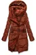 Hnědočervená prošívaná zimní bunda s vysokým límcem