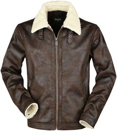 Braune Kunstlederjacke