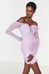 enska obleka Tulle Detailed