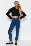 Visok pas Velike velikosti Mom Jeans za dame image