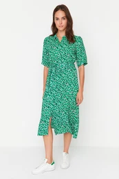 enska obleka MultiColored BeltEd Shirt Dress