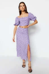 enski komplet Polka dot printed