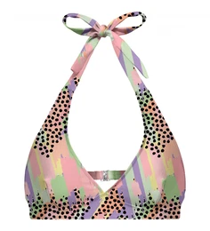 Bikini zgornji del PASTEL DOTS HALTER NECK