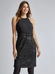 Black Sleeve dress with sequins