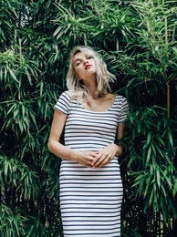 Blue-white striped basic dress ZOOT Junne