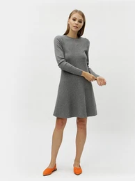 Nancy Grey Annealed Long Sleeve Sweater Dress
