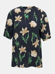 Dark blue floral blouse Betty - Women