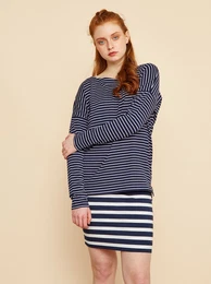 Dark blue women's striped basic hoodie ZOOT Baseline Maja
