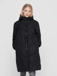Black women's winter quilted coat - Women's