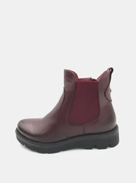 Burgundy Women's Leather Chelsea Shoes