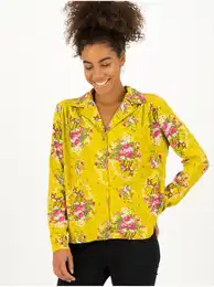 Yellow women's patterned shirt Oh My Deer - Women