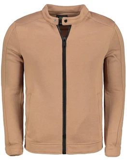 OMBRE Herren-Sweatshirt mit Stehkragen im Motorrad-Stil OMBRE Herren-Sweatshirt mit Stehkragen im Motorrad-Stil
