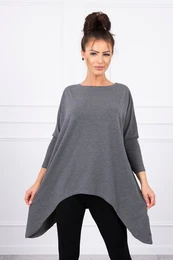 Oversize blouse in graphite melange