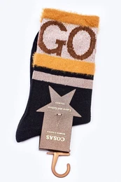 Women's Cotton Socks GO-GO With Fur Black