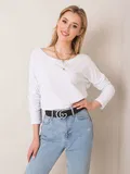 Bela Dolg rokav Osnovne majice za dame image