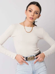 Dmsk triko s dlouhm rukvem Fashionhunters Cream