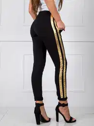 enska trenirka donji dio Fashionhunters Gold Black