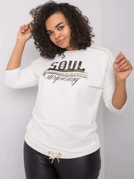 Halenka z ecru bavlny s npisem