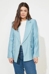 Light Blue Button Jacket