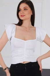 Z2008 LADIES CROCHET BLOUSE-WHITE