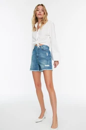 enske kratke hlae Denim