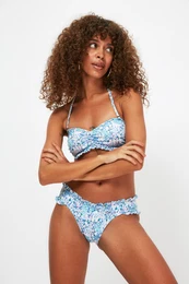 modri cvetlini tisk bikini dna z arom