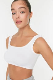 White Seamless/Seamless Light Support/Shaping Knitted Sports Bra