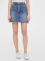 Skirt High Rise Distressed Denim Skirt - Women's