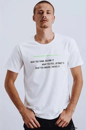 White men's T-shirt with print