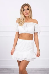 Embroidered set ecru