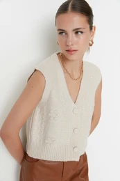 Tricot pulover z mehko teksturo Stone