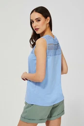 Top with openwork decoration - blue