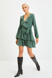 Green Belted tkana obleka